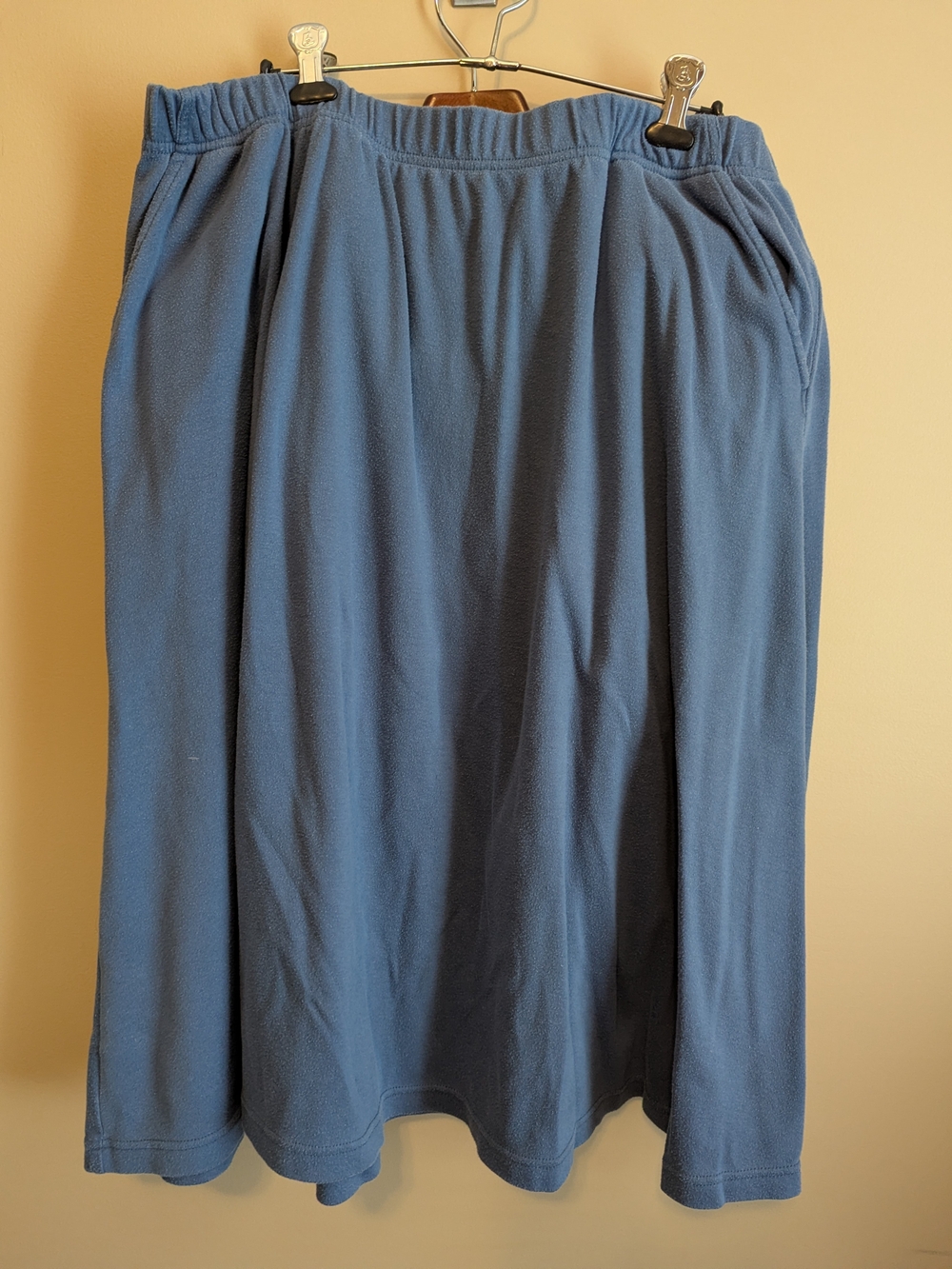 Woman Within Blue Pull-On A-Line Knit Skirt